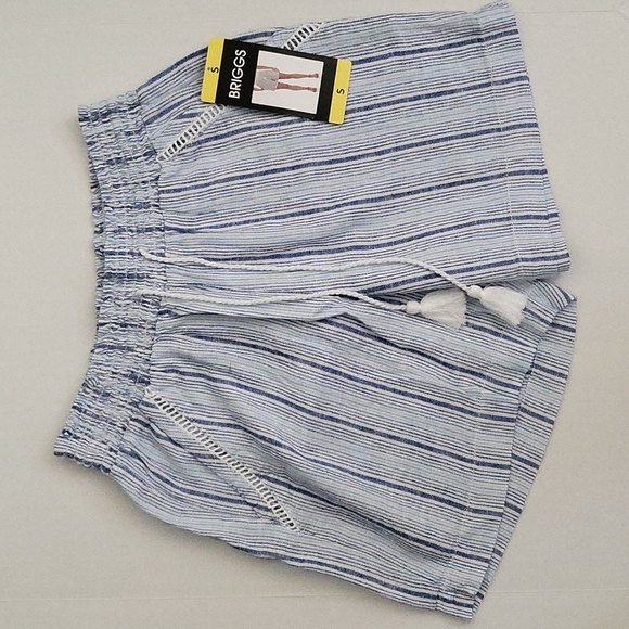 Briggs New York Pants - Briggs Women's Linen Blend Pull-On Shorts with Pockets and Drawstring